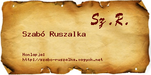 Szabó Ruszalka névjegykártya