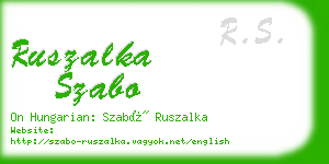 ruszalka szabo business card